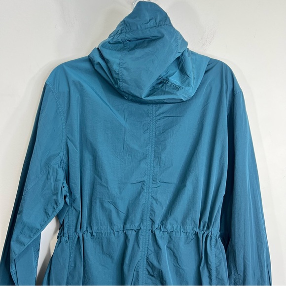 NWT TENTREE teal blue women's recycled nylon long jacket in reflecting pond M - Picture 8 of 17